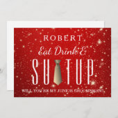 Anzug wird mein Trauzeuge sein Einladung (Vorne/Hinten)