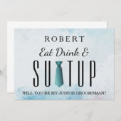 Anzug wird mein Trauzeuge sein Einladung (Vorne/Hinten)