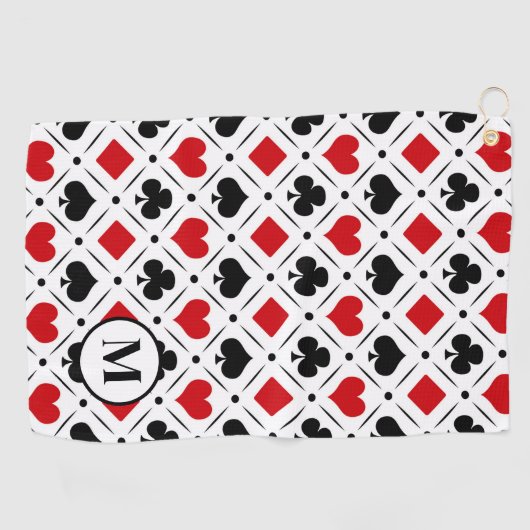 Anzüge auf Karten Golfhandtuch (Horizontal)