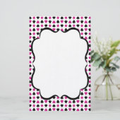 Anzüge auf Karten rosa und schwarz (Stehend Vorderseite)