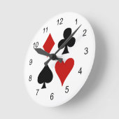 Anzüge auf Karten - Wandleuchte Runde Wanduhr (Winkel)