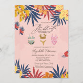 Anzüge Blätter Blume Junggeselinnen-Abschied Einladung (Vorne/Hinten)