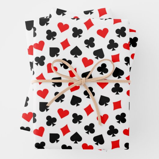 Anzüge der Black Red and White Casino Card Geschenkpapier Set (Beispiel)
