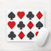 Anzüge der Spielkarte-3D - weiße Mausunterlage Mousepad (Mit Mouse)