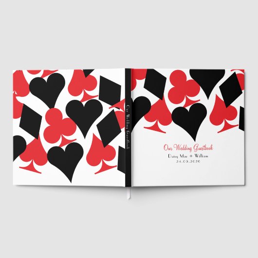 Anzüge Las Vegas Wedding mit Roter und Schwarzer K Gästebuch (Voll)