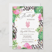 Anzüge Palm Hibiskus Junggeselinnen-Abschied Einladung (Vorderseite)