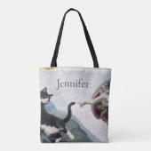 Anzugkatze berührt die göttliche Pfote             Tasche (Rückseite)