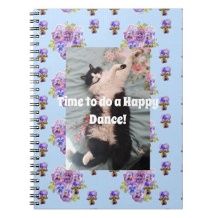 Anzugkatze Lustig Süß Floral Fröhlicher Tanz Notiz Notizblock