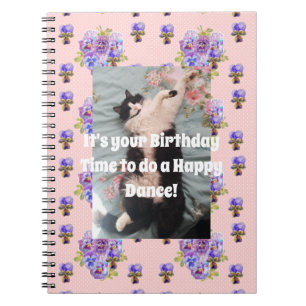 Anzugkatze Lustiges Süßes Blumenlila Notizbuch Notizblock