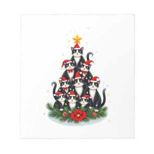 Anzugkatze Weihnachtsbaum Anzugkatze Lichter Xmas Notizblock