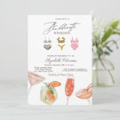 Anzugs Cocktails Junggeselinnen-Abschied Einladung (Stehend Vorderseite)