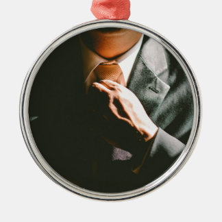 Anzugsgeschäftsmann-Krawatten-Schatteneffekt Silbernes Ornament