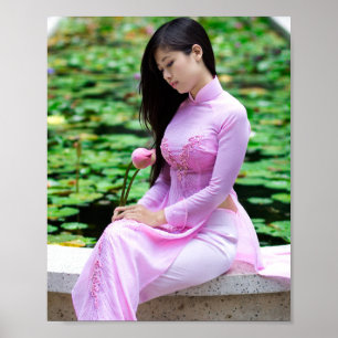 Ao Dai Traditionelles Vietnam Poster