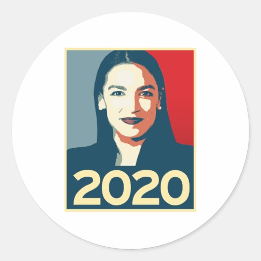 AOC 2020 Propaganda Runder Aufkleber (Vorderseite)