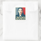 AOC 2020 Propaganda Runder Aufkleber (Tasche)