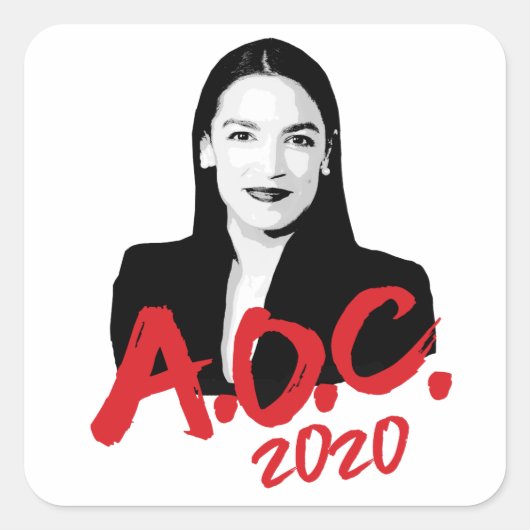 AOC 2020 QUADRATISCHER AUFKLEBER (Vorderseite)