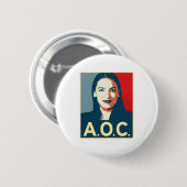 AOC 2024 Propaganda Button (Vorne & Hinten)