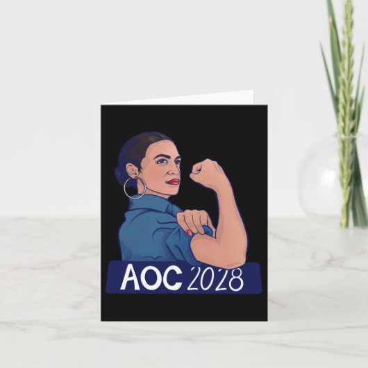 Aoc 2028 Alexandria Ocasio Cortez 2028 Long Sleeve Karte (Vorderseite)