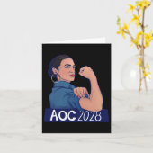 Aoc 2028 Alexandria Ocasio Cortez 2028 Long Sleeve Karte (Gelbe Blume)