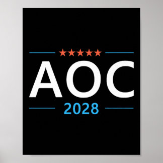 AOC 2028 Alexandria Ocasio-cortez für Präsident de Poster