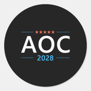 AOC 2028 Alexandria Ocasio-cortez für Präsident de Runder Aufkleber