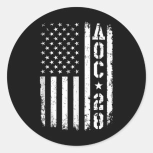 Aoc 2028 Us Flag Tank Top Runder Aufkleber