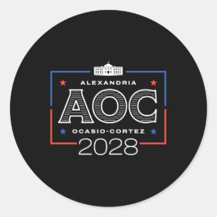 Aoc 2028 Weißes Haus Langschläfer Runder Aufkleber