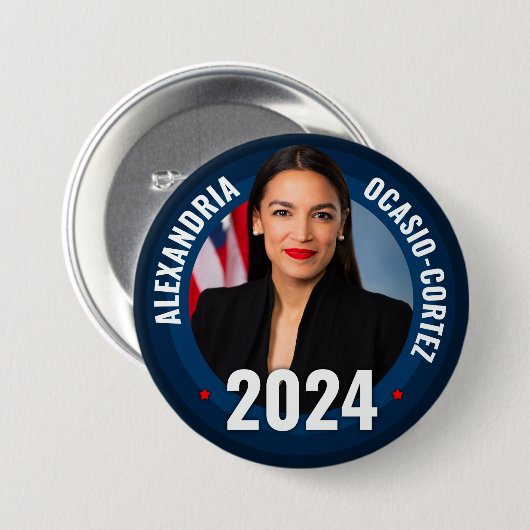 AOC - Alexandria Ocasio-Cortez 2024 Button (Vorne & Hinten)