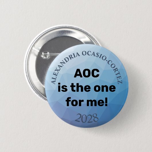 AOC Alexandria Ocasio-Cortez 2028 Button (Vorne & Hinten)