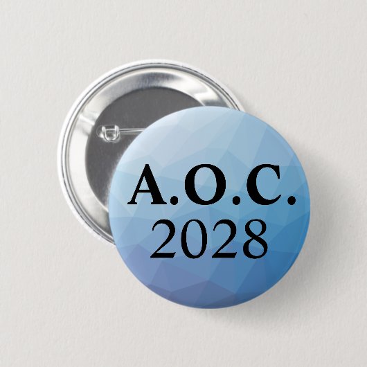 AOC Alexandria Ocasio-Cortez 2028 Button (Vorne & Hinten)