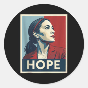 Aoc Alexandria Ocasio Cortez 2028 für den Präsiden Runder Aufkleber