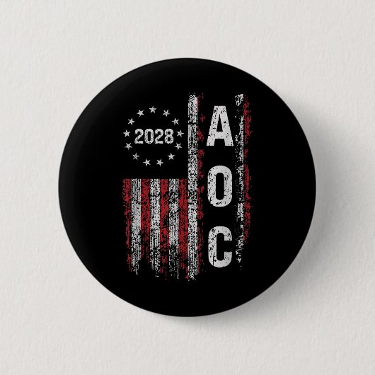 Aoc Alexandria Ocasio Cortez 2028 für Präsident El Button (Vorderseite)