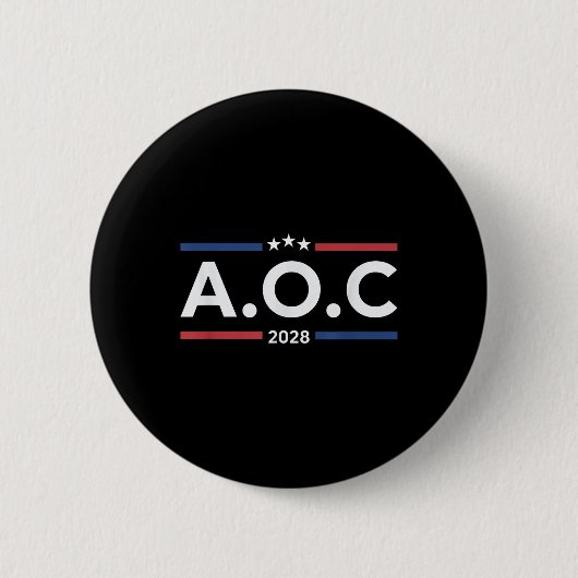 Aoc Alexandria Ocasio Cortez 2028 für Präsident El Button (Vorderseite)
