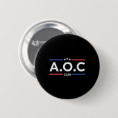 Aoc Alexandria Ocasio Cortez 2028 für Präsident El Button (Vorne & Hinten)