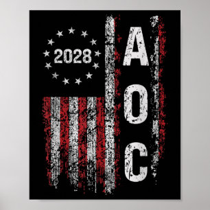 Aoc Alexandria Ocasio Cortez 2028 für Präsident El Poster