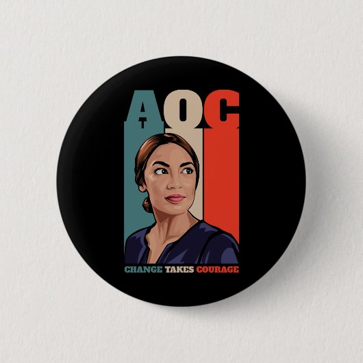 Aoc Alexandria Ocasio-cortez First Female Presiden Button (Vorderseite)