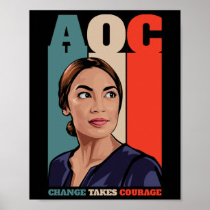 Aoc Alexandria Ocasio-cortez First Female Presiden Poster
