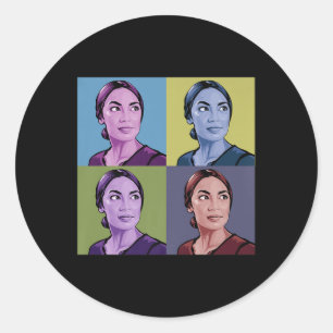 Aoc Alexandria Ocasio-cortez First Female Presiden Runder Aufkleber
