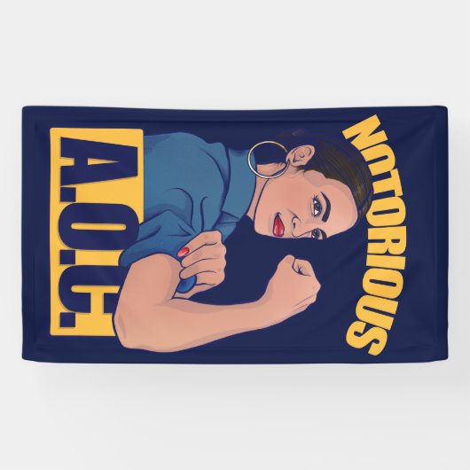 AOC alexandria ocasio cortez retro rosie Banner (Horizontal)