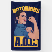 AOC alexandria ocasio cortez retro rosie Banner (Vertikal)