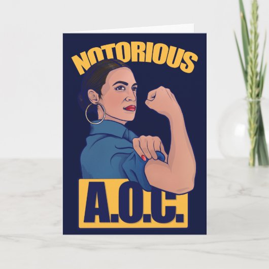 AOC alexandria ocasio cortez retro rosie Karte (Vorderseite)
