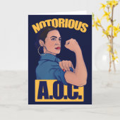 AOC alexandria ocasio cortez retro rosie Karte (Gelbe Blume)