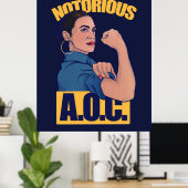 AOC alexandria ocasio cortez retro rosie Poster (Heimbüro)