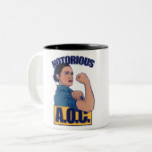 AOC alexandria ocasio cortez retro rosie Zweifarbige Tasse (Vorderseite Links)