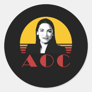 AOC Alexandria Ocasio-Cortez Retro Vintage Runder Aufkleber
