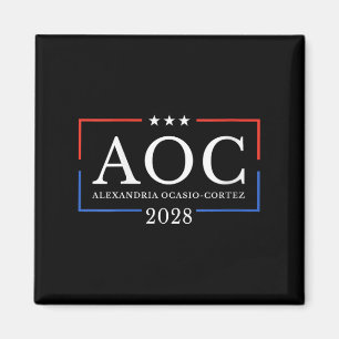 Aoc für Präsident 2028 Einfaches Zeichen für Fraue Magnet
