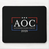 Aoc für Präsident 2028 Einfaches Zeichen für Fraue Mousepad (Vorne)