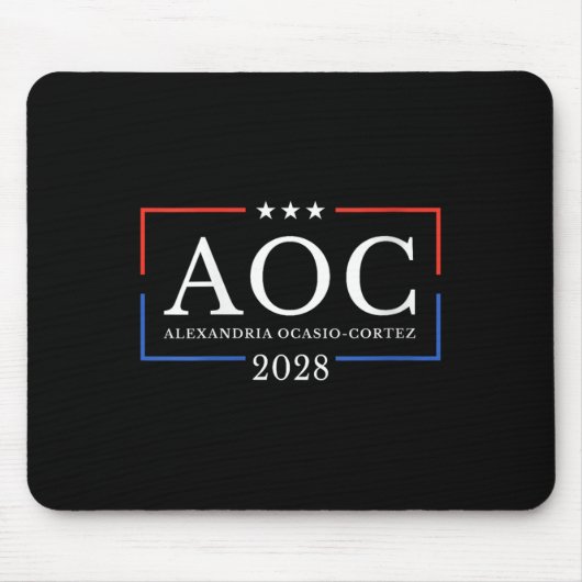 Aoc für Präsident 2028 Einfaches Zeichen für Fraue Mousepad (Vorne)