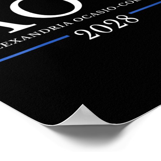 Aoc für Präsident 2028 Einfaches Zeichen für Fraue Poster (Ecke)