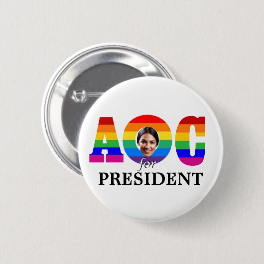 AOC für Präsidenten Button (Vorne & Hinten)